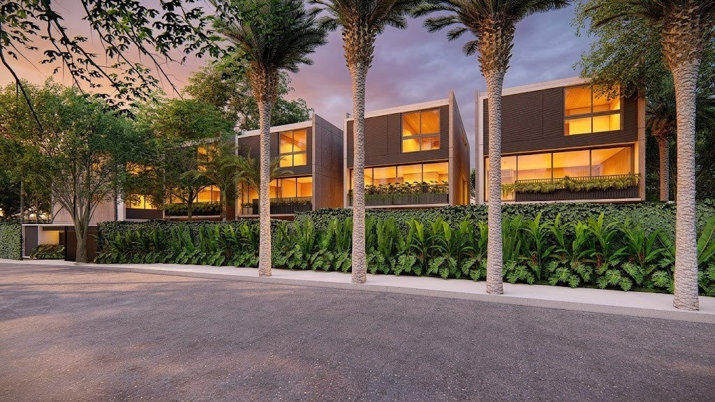 Fachada do Brickell Residence ao entardecer